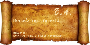 Borbényi Arnold névjegykártya