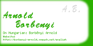 arnold borbenyi business card